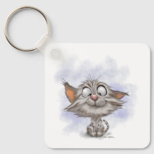 Porte-clés Dessin animé de chaton tabby amusant