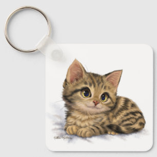 Porte-clés Dessin animé de chaton tabby mignon
