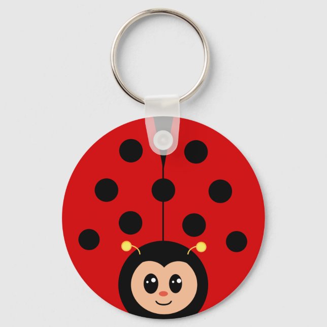 Porte-clés Dessin animé de coccinelle heureuse mignonne  (Recto)