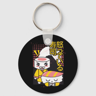 Porte-clés Dessin animé de combattants de karaté de sushi drô