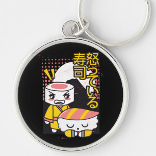 Porte-clés Dessin animé de combattants de karaté de sushi drô
