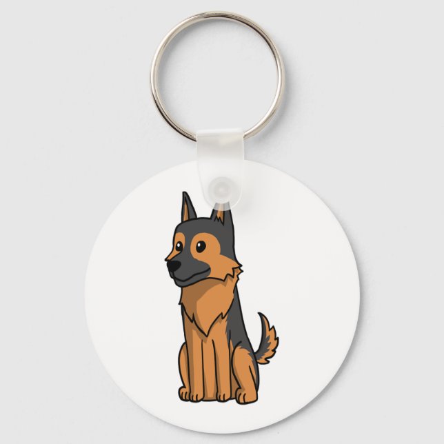 Porte-clés Dessin animé de German Shepherd (Recto)