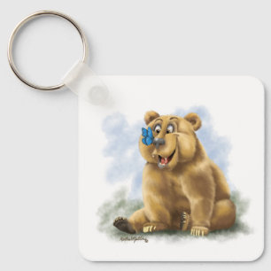 Porte-clés Dessin animé de papillon et d'ours