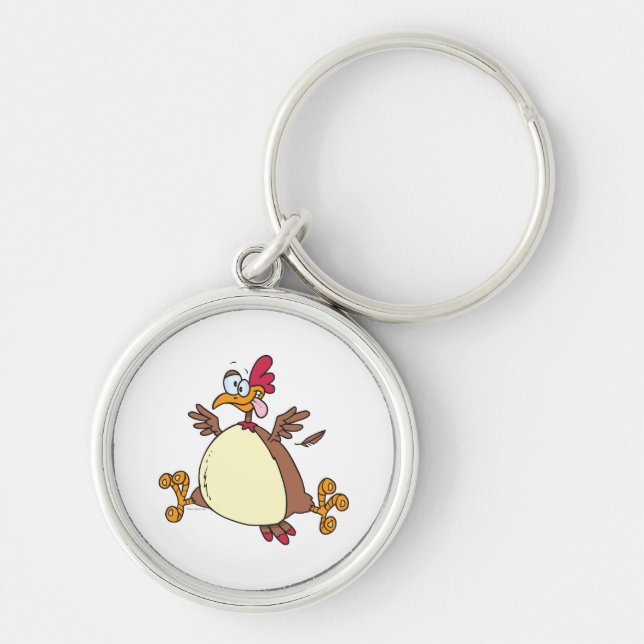 Porte-clés dessin animé de poule folle (Devant)