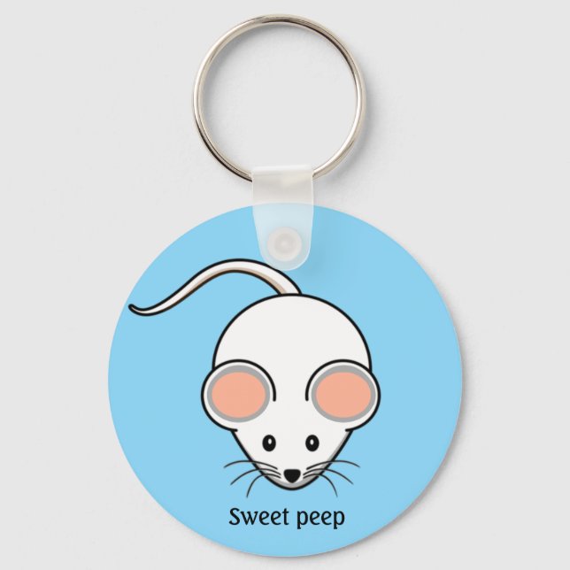 Porte-clés Dessin animé de souris blanche mignonne (Recto)