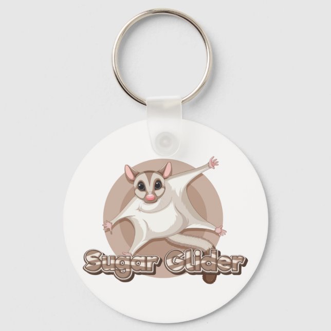 Porte-clés Dessin animé de sugar glider en vol (Recto)