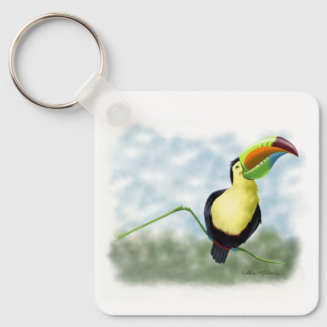 Porte-clés Dessin animé de Toucan heureux (Recto)