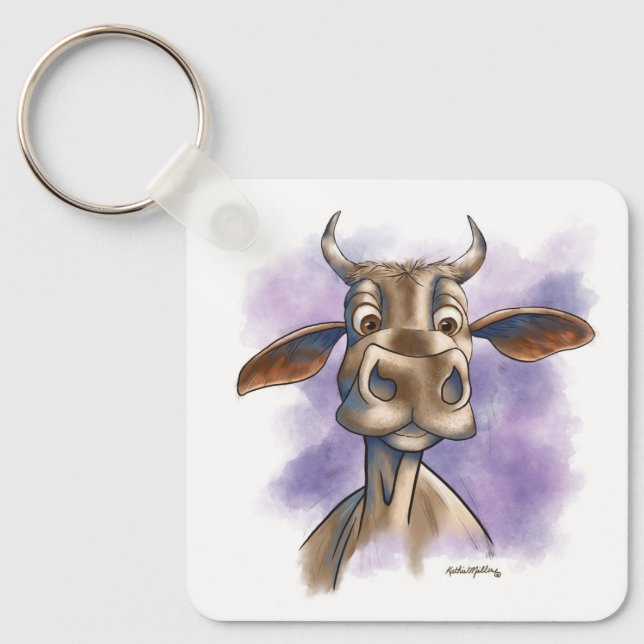Porte-clés Dessin animé de vache Brahman (Recto)