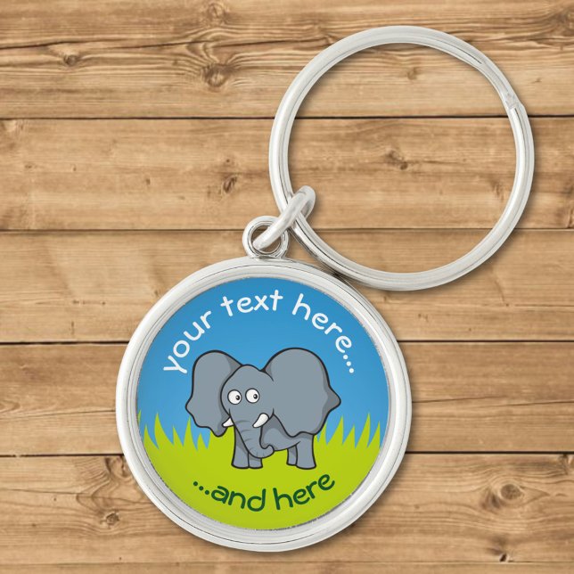 Porte-clés Dessin animé d'éléphant gris (Créateur téléchargé)