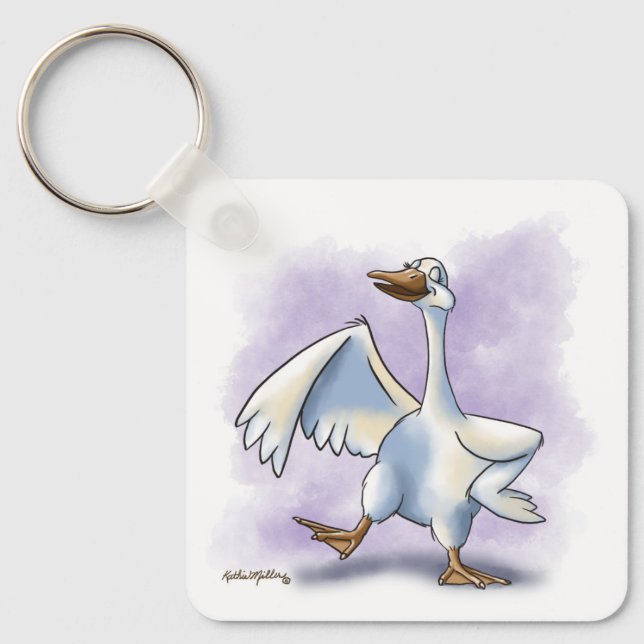 Porte-clés Dessin animé d'oie dansante (Recto)