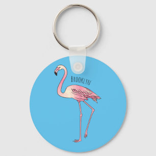 Porte-clés dessin animé d'oiseau Flamant rose