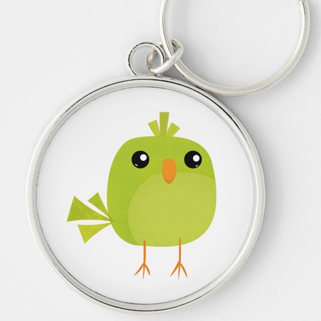 Porte-clés Dessin animé d'oiseau vert   (Devant)