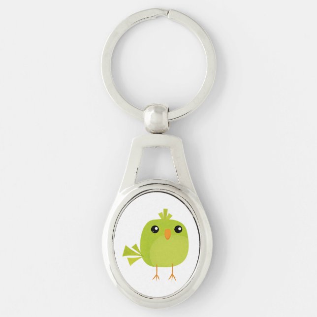 Porte-clés Dessin animé d'oiseau vert   (Devant)