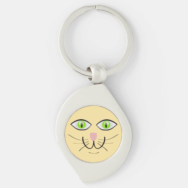 Porte-clés Dessin animé visage drôle de chat-29034 (Devant)