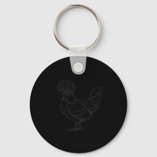 Porte-clés Dessin artistique de poulet polonais vintage