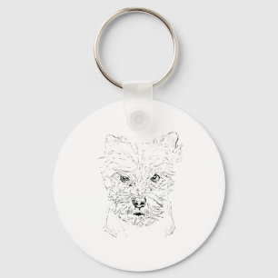 Porte-clés Dessin au trait minimaliste de Yorkshire Terrier A