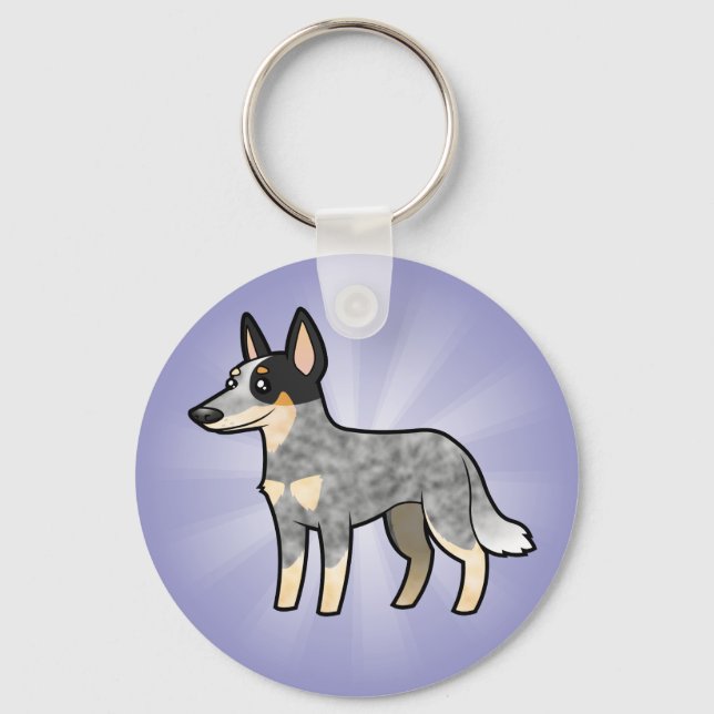 Porte-clés Dessin Australian Cattle Dog / Kelpie (Recto)