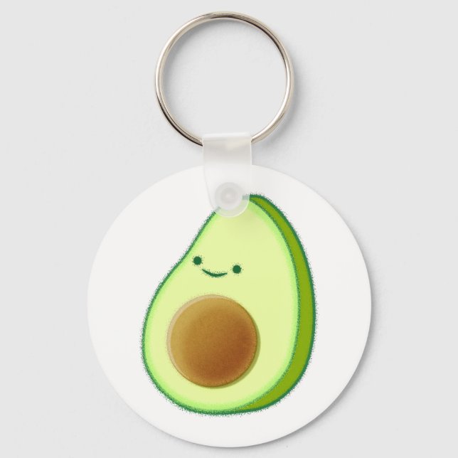 Porte-clés Dessin Avocado vert mignon (Recto)