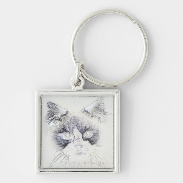 Porte-clés Dessin crayon de chat (Devant)