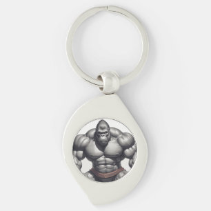 Porte-clés Dessin d'art pop de Gorilla Bodybuilder