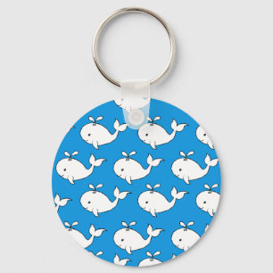 Porte-clés Dessin de baleine Motif à main bleue