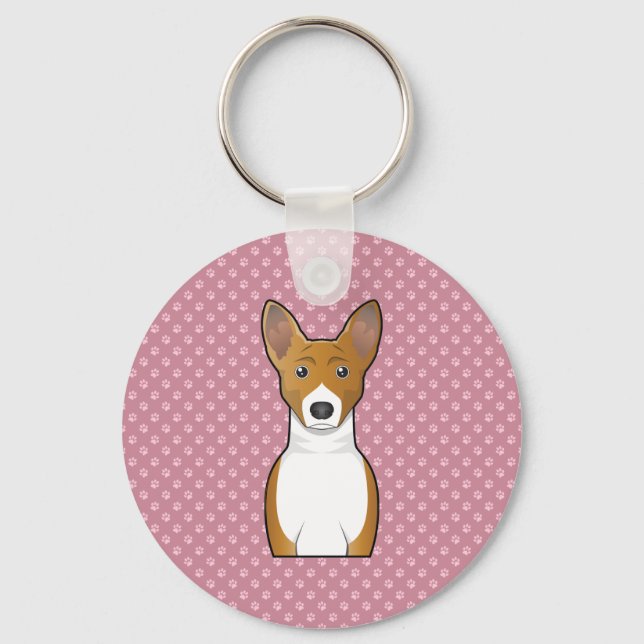 Porte-clés Dessin de Basenji (Recto)