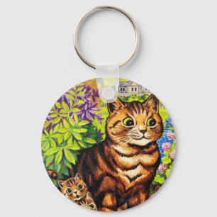 Porte-clés Dessin de chat et chatons mignons par Louis Wain