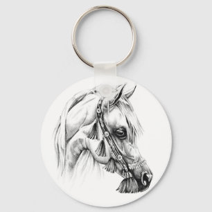 Porte-clés Dessin de cheval croquis artisanal