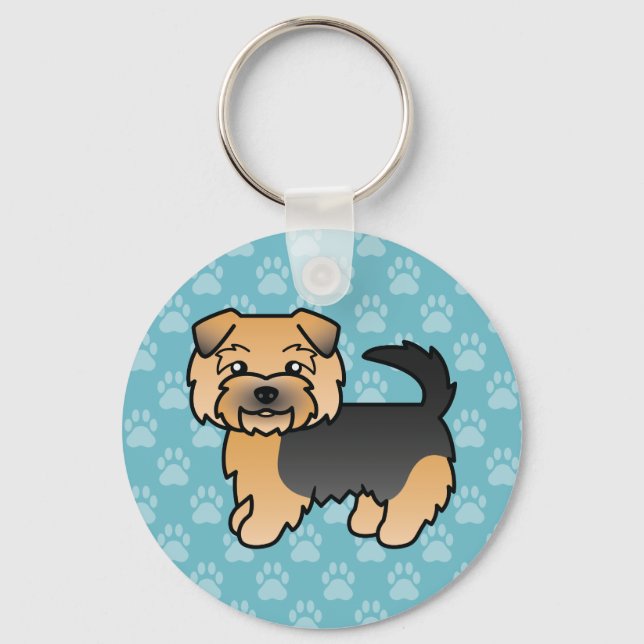 Porte-clés Dessin de chien de bande dessinée Norfolk Terrier  (Recto)