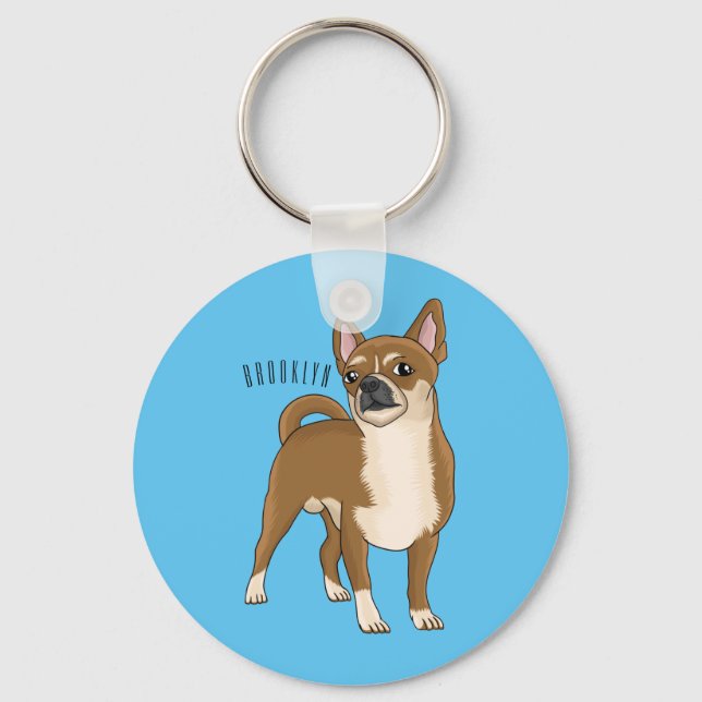Porte-clés Dessin de Chihuahua pour chien (Recto)