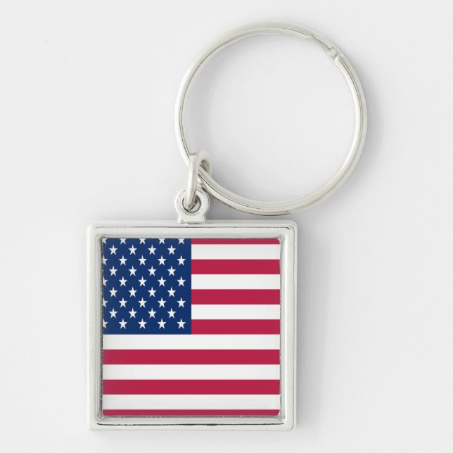 Porte-clés Dessin de fierté de drapeau américain USA (Devant)