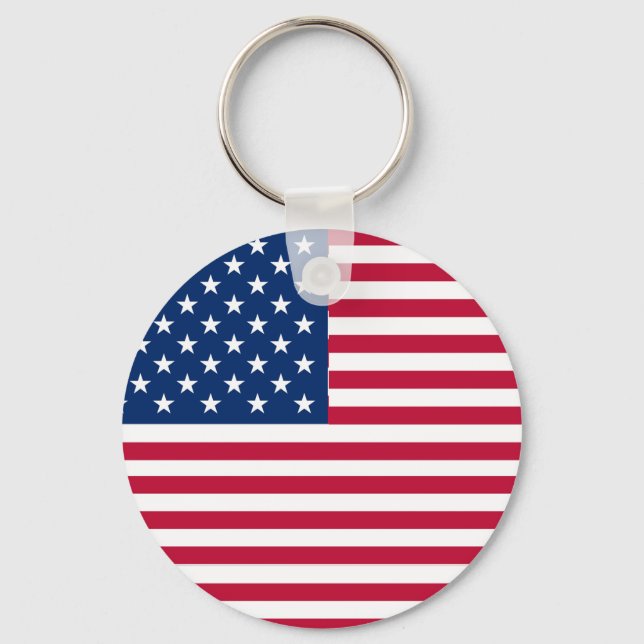 Porte-clés Dessin de fierté du drapeau américain USA (Recto)