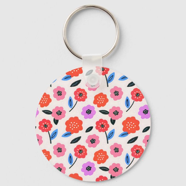 Porte-clés dessin de fleurs de Han (Recto)