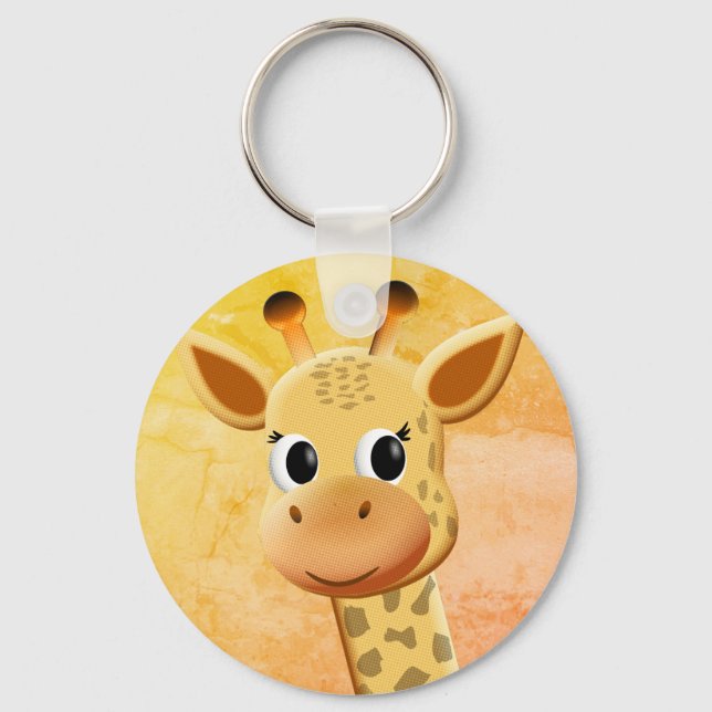 Porte-clés Dessin de Giraffe Bébé mignonne (Verso)