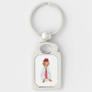 Porte-clés dessin de golden retriever 