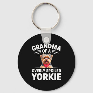 Porte-clés Dessin de grand-mère Yorkie excessivement silé