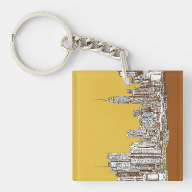 Porte-clés Dessin de New York (Devant)