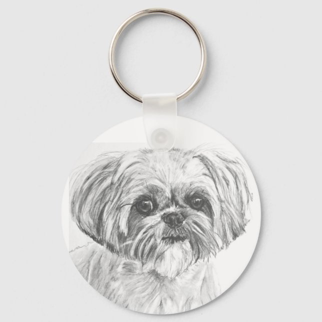 Porte-clés Dessin de Shih Tzu (Recto)