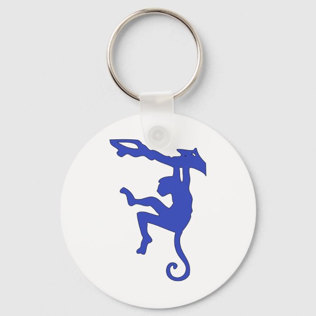 Porte-clés Dessin de singe pivotant dans le silhouette de l'a (Recto)