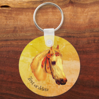 Porte-clés Dessin de tête de cheval d'art vintage personnalis