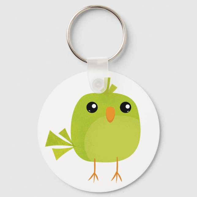 Porte-clés Dessin d'oiseau vert (Recto)