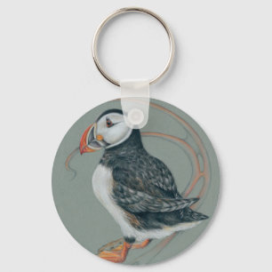 Porte-clés Dessin d'Oiseaux de Puffin de l'Atlantique
