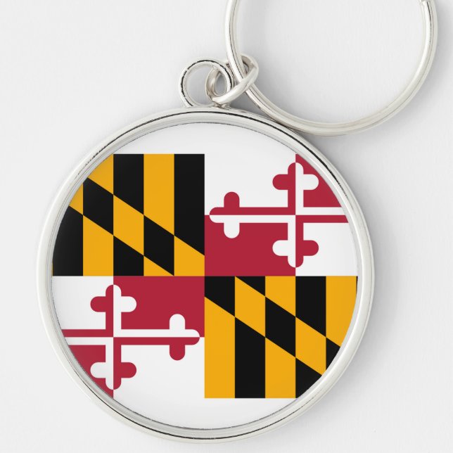 Porte-clés Dessin du drapeau de l'État du Maryland (Devant)