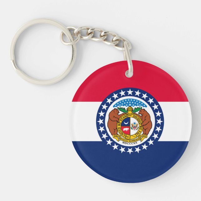 Porte-clés Dessin du drapeau de l'État du Missouri (Devant)