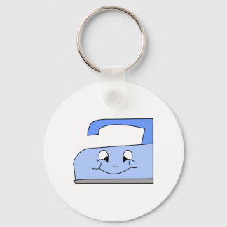 Porte-clés Dessin en fer bleu. En blanc.