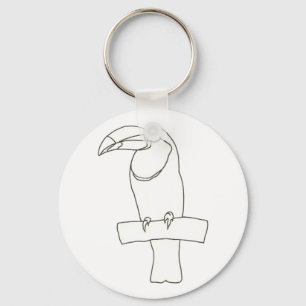 Porte-clés Dessin en gros plan d'oiseau Toucan sur le Porte -