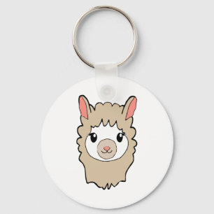 Porte-clés Dessin face de llama mignon
