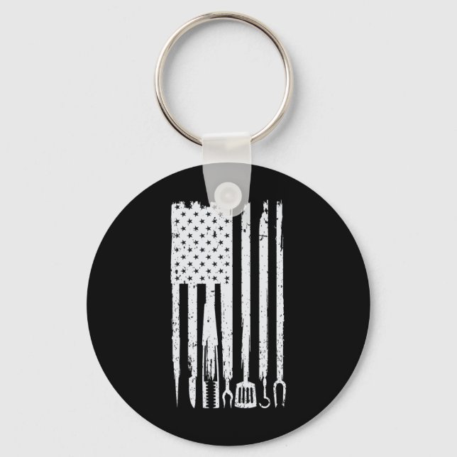 Porte-clés Dessin Fun BBQ ! Pour les amateurs de fumage  (Recto)