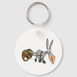 Porte-clés dessin humoristique de mule d'âne