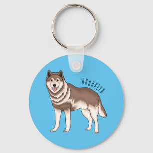 Porte-clés dessin humoristique sibérien husky